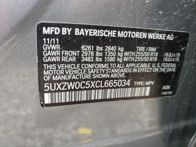 2012 BMW X5 XDRIVE3 5UXZW0C5XCL665034