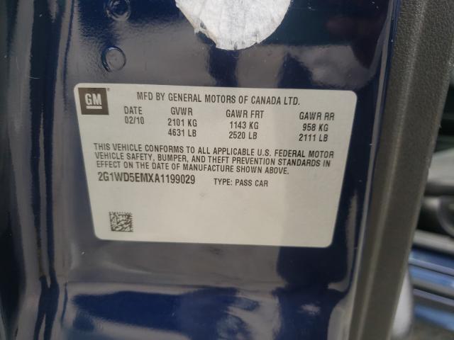 2010 CHEVROLET IMPALA POL 2G1WD5EMXA1199029