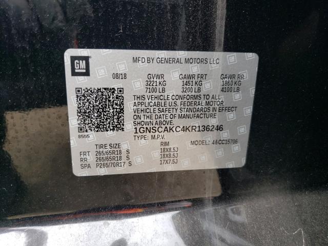 2019 CHEVROLET TAHOE C150 1GNSCAKC4KR136246
