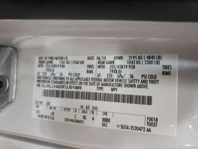 2015 LINCOLN MKC 5LMCJ1A93FUJ01489