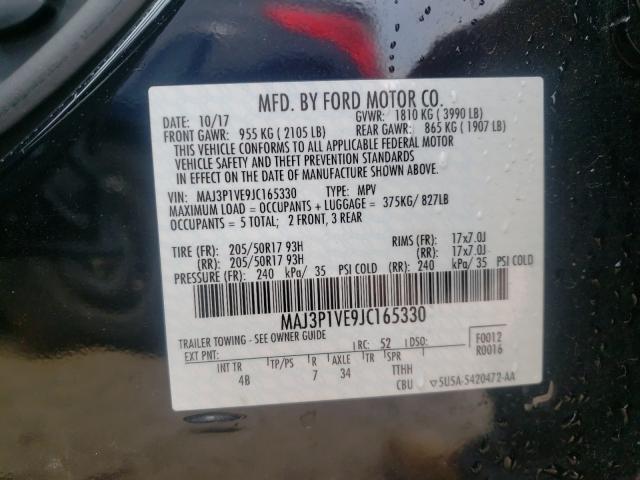 2018 FORD ECOSPORT T MAJ3P1VE9JC165330