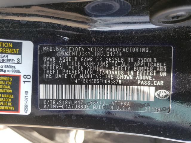 2014 TOYOTA AVALON BAS 4T1BK1EB5EU095878