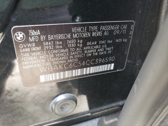 2012 BMW 750 I WBAKC6C54CC396590