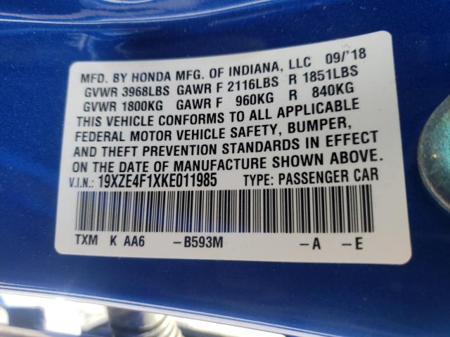 2019 HONDA INSIGHT LX 19XZE4F1XKE011985