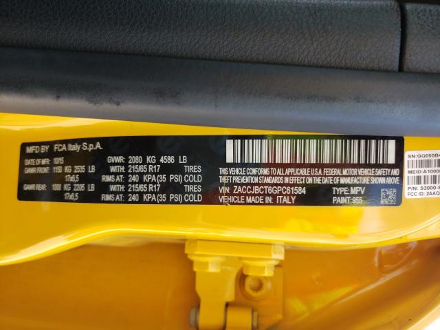 2016 JEEP RENEGADE T ZACCJBCT6GPC61584