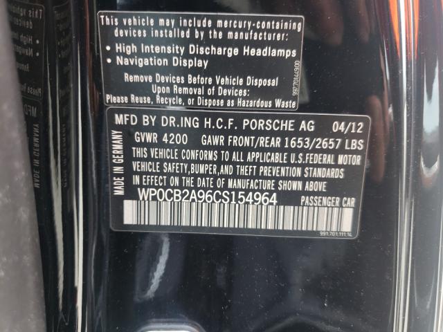 2012 PORSCHE 911 CARRER WP0CB2A96CS154964