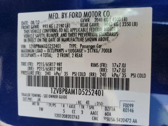 2013 FORD MUSTANG 1ZVBP8AM1D5252401