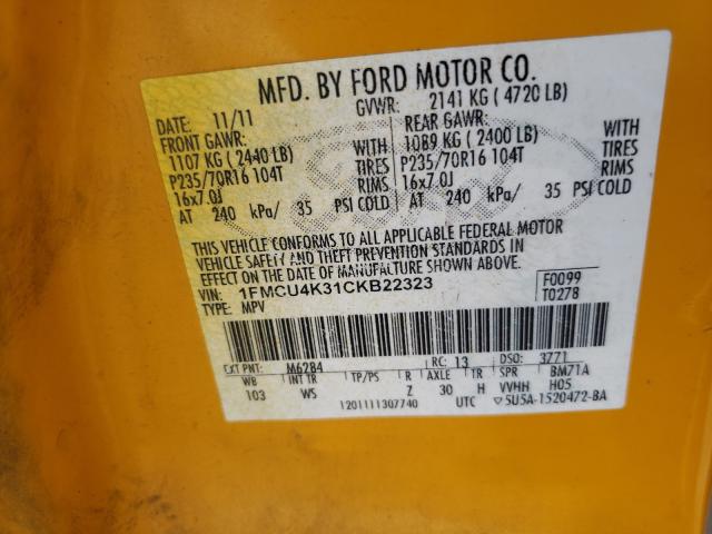 2012 FORD ESCAPE HYB 1FMCU4K31CKB22323