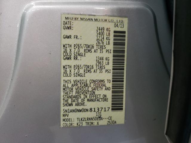 2013 NISSAN XTERRA X 5N1AN0NW0DN813717