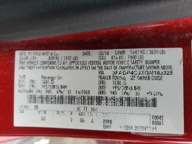 2016 FORD FIESTA TIT 3FADP4CJXGM163325
