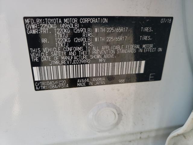 2018 TOYOTA RAV4 HV LE JTMRJREV7JD239892