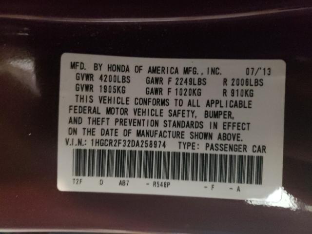 2013 HONDA ACCORD LX 1HGCR2F32DA258974