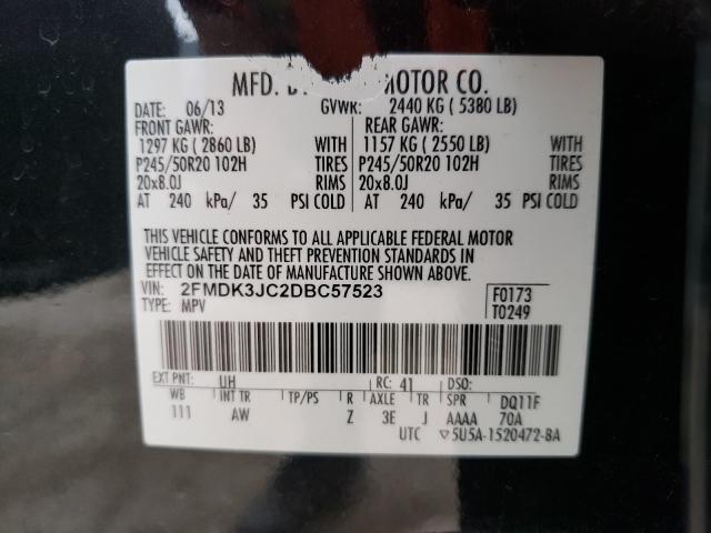 2013 FORD EDGE SEL 2FMDK3JC2DBC57523