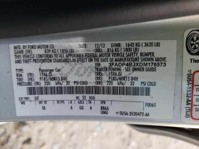2013 FORD FIESTA SE 3FADP4BJXDM176573