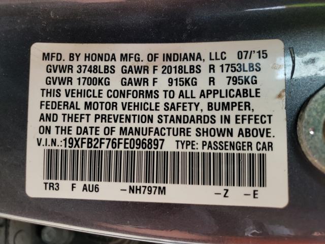 2015 HONDA CIVIC SE 19XFB2F76FE096897