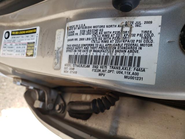 2010 MITSUBISHI ENDEAVOR L 4A4JM2AS3AE001578