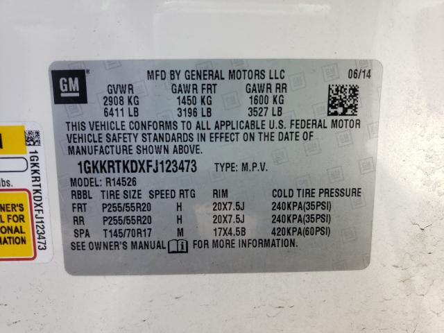 2015 GMC ACADIA DEN 1GKKRTKDXFJ123473