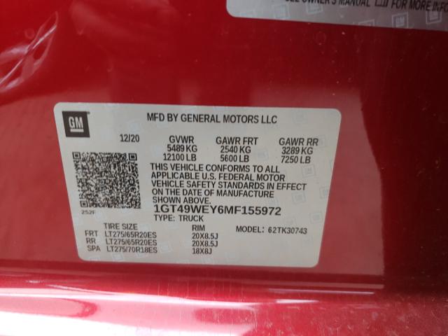 2021 GMC SIERRA K35 1GT49WEY6MF155972