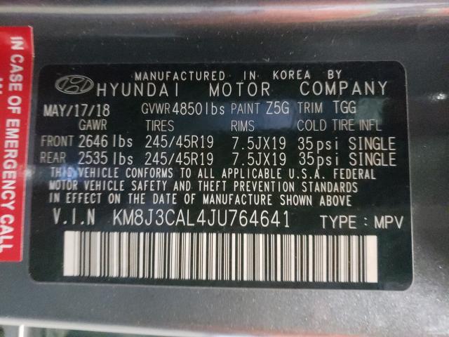 2018 HYUNDAI TUCSON SPO KM8J3CAL4JU764641