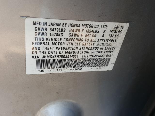 2016 HONDA FIT EX JHMGK5H75GS014531