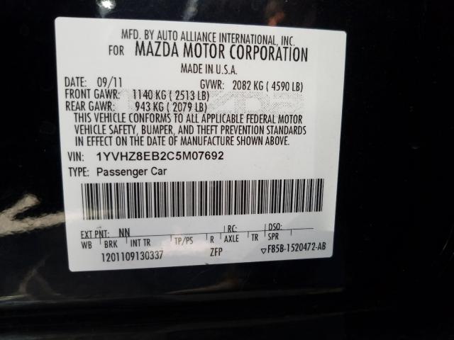 2012 MAZDA 6 S 1YVHZ8EB2C5M07692