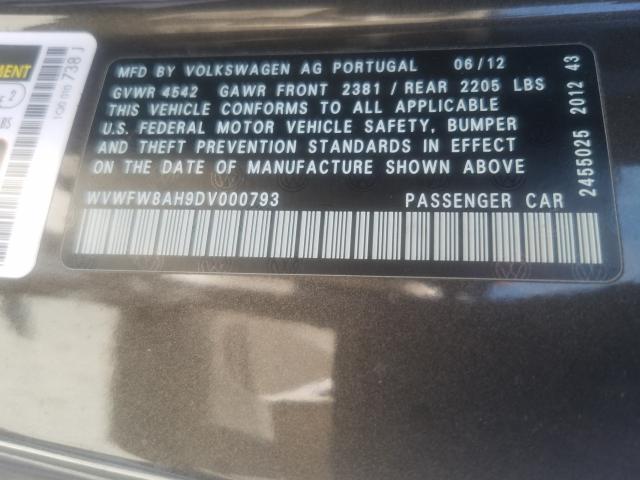 2013 VOLKSWAGEN EOS LUX WVWFW8AH9DV000793