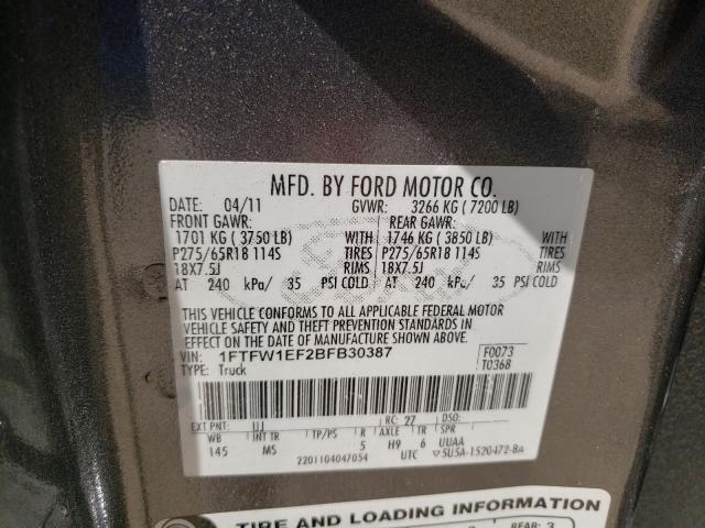 2011 FORD F-150 1FTFW1EF2BFB30387