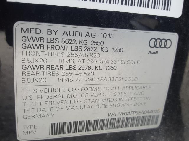 2014 AUDI Q5 PRESTIG WA1WGAFP9EA044025