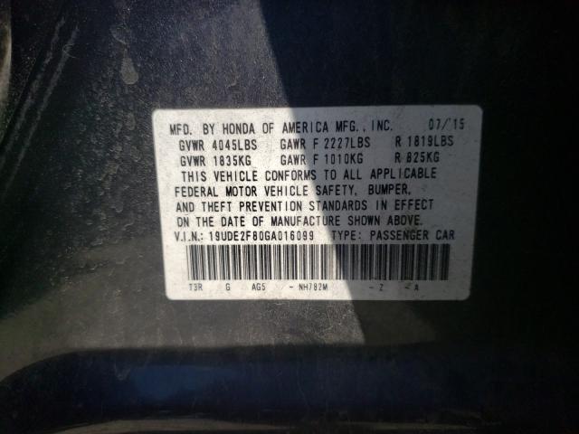 2016 ACURA ILX PREMIU 19UDE2F80GA016099