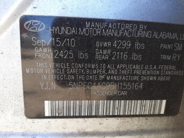 2011 HYUNDAI SONATA SE 5NPEC4AC9BH155164