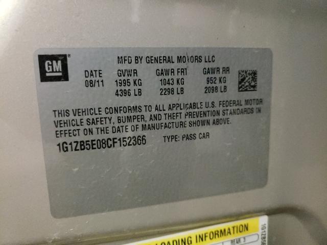 2012 CHEVROLET MALIBU LS 1G1ZB5E08CF152366