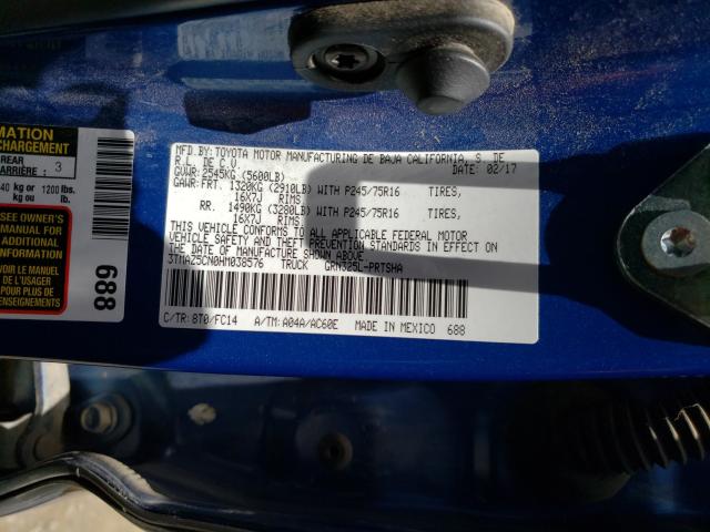 2017 TOYOTA TACOMA DOU 3TMAZ5CN0HM038576