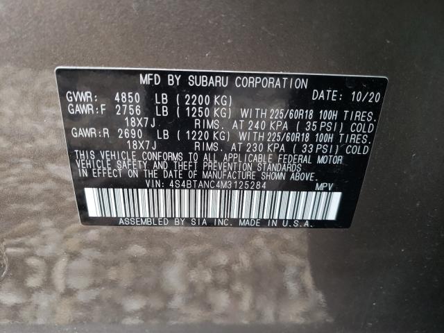 2021 SUBARU OUTBACK LI 4S4BTANC4M3125284