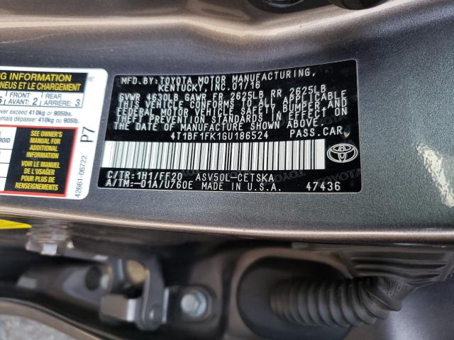2016 TOYOTA CAMRY LE 4T1BF1FK1GU186524