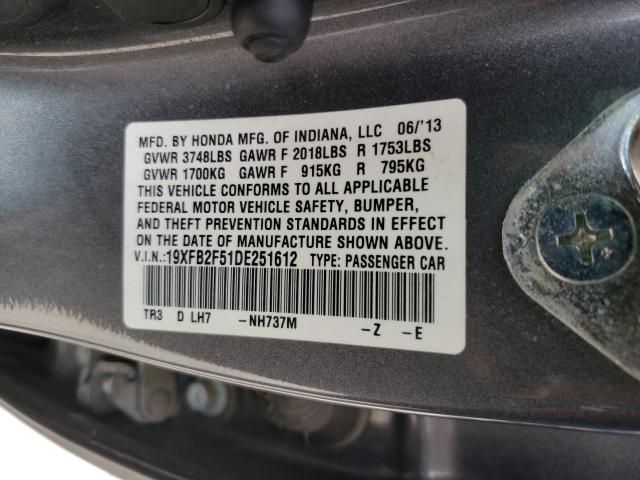 2013 HONDA CIVIC LX 19XFB2F51DE251612