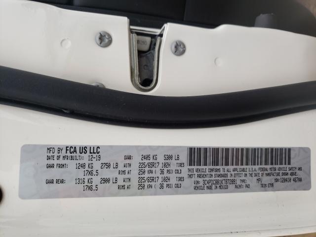 2019 DODGE JOURNEY SE 3C4PDCBB1KT872891
