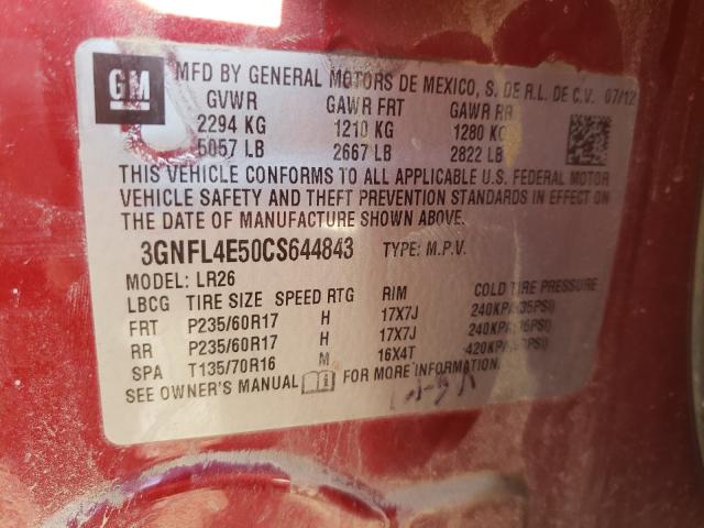 2012 CHEVROLET CAPTIVA SP 3GNFL4E50CS644843