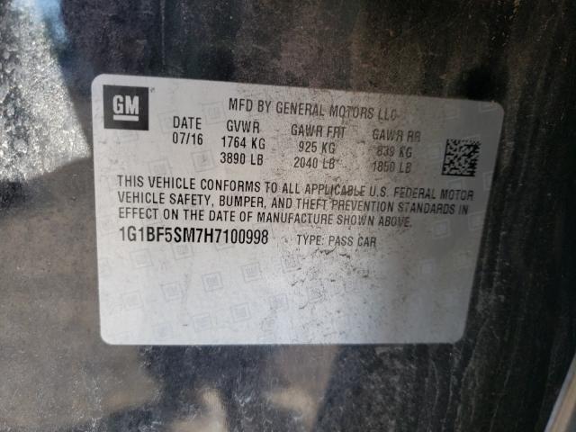 2017 CHEVROLET CRUZE PREM 1G1BF5SM7H7100998