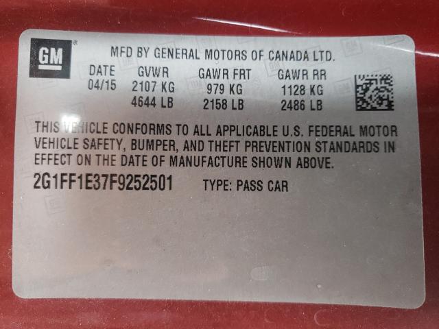 2015 CHEVROLET CAMARO LT 2G1FF1E37F9252501