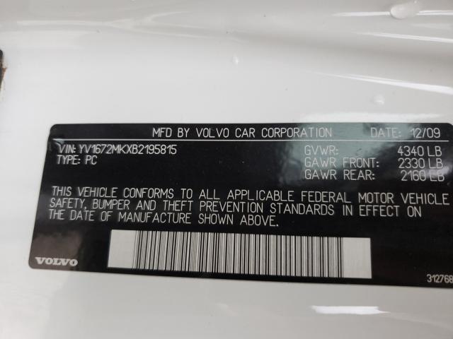 2011 VOLVO C30 T5 YV1672MKXB2195815