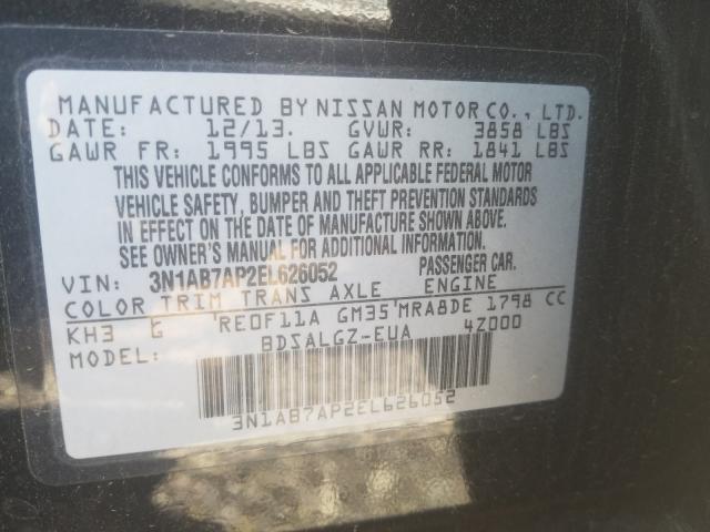 2014 NISSAN SENTRA S 3N1AB7AP2EL626052