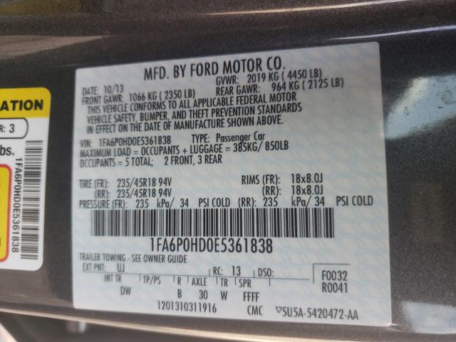 2014 FORD FUSION SE 1FA6P0HD0E5361838