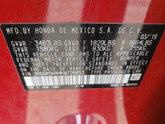 2019 HONDA FIT LX 3HGGK5H44KM726653