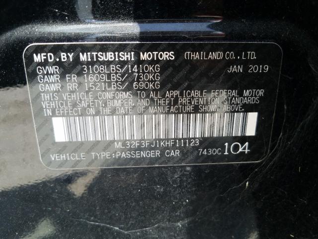 2019 MITSUBISHI MIRAGE G4 ML32F3FJ1KHF11123