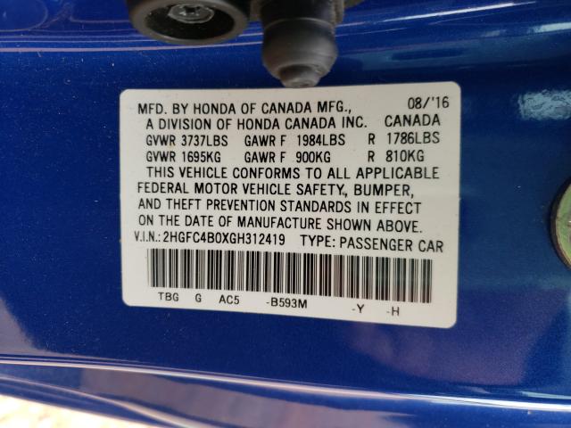 2016 HONDA CIVIC LX 2HGFC4B0XGH312419