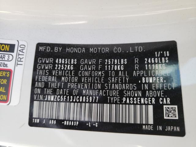 2018 HONDA CLARITY JHMZC5F13JC005977