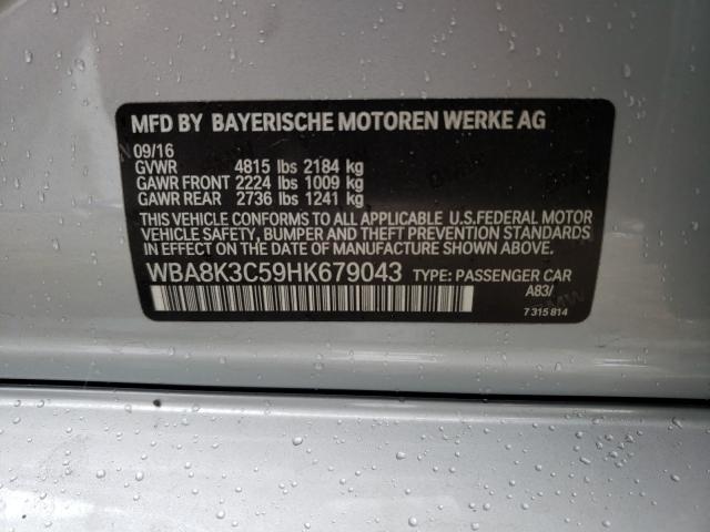 2017 BMW 330 XI WBA8K3C59HK679043