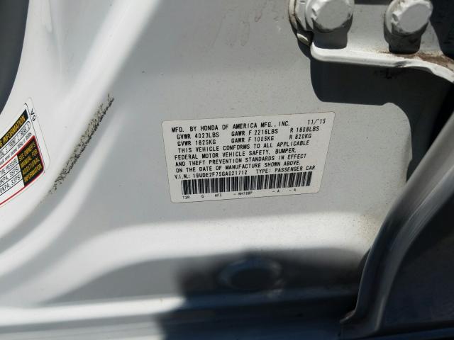 2016 ACURA ILX PREMIU 19UDE2F75GA021712