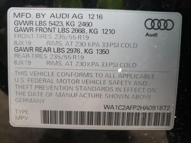 VIN WA1C2AFP2HA091872 2017 Audi Q5, Premium no.10