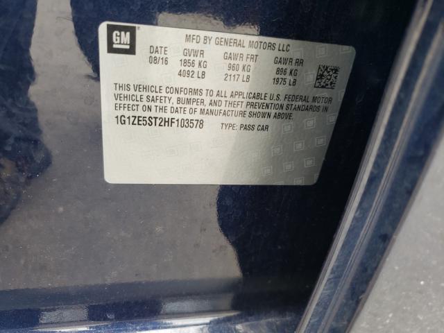 2017 CHEVROLET MALIBU LT 1G1ZE5ST2HF103578